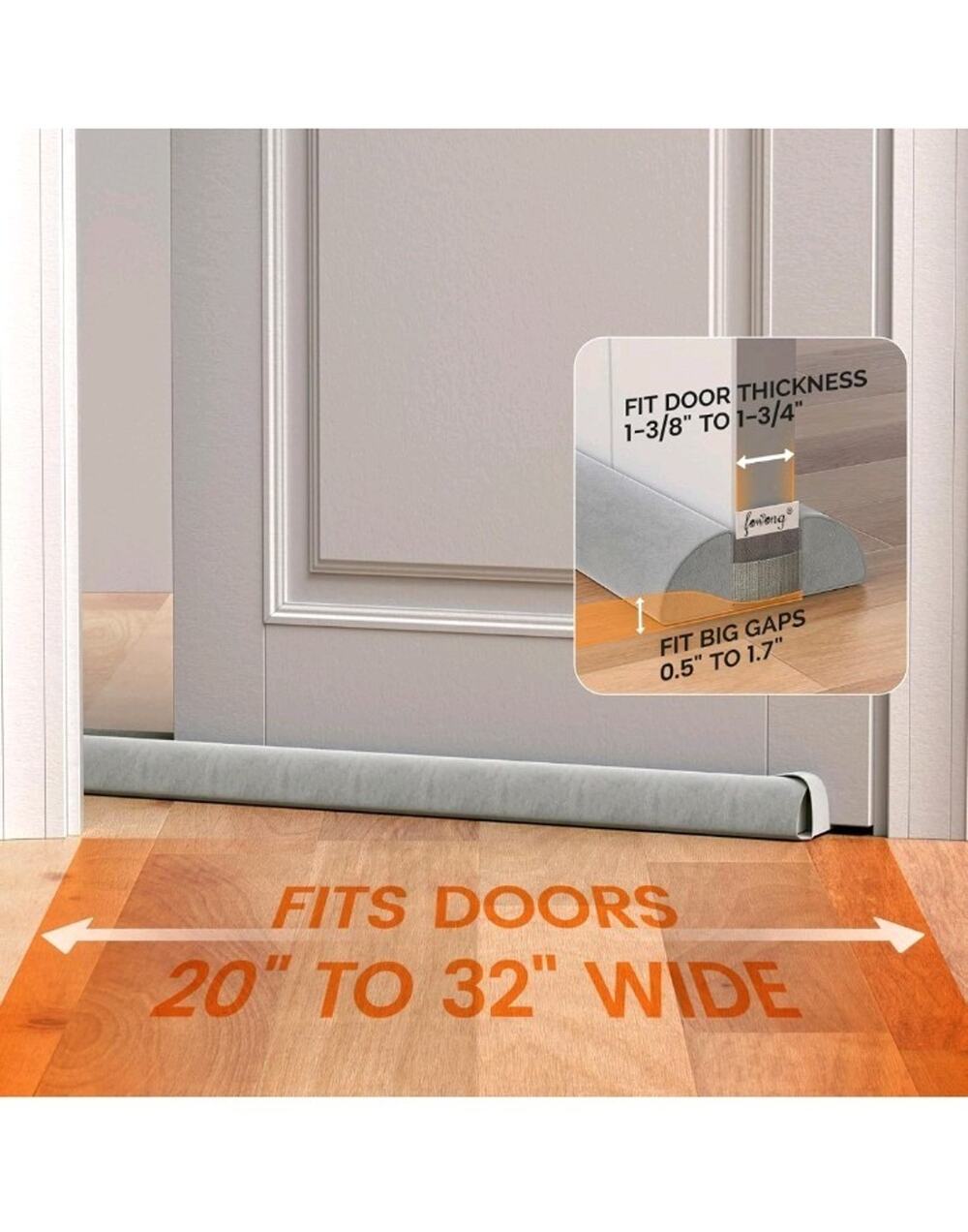 Door Draft Stopper 32-inch adjustable, provides significant sound insulation